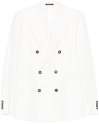Emporio Armani - Linen Double-Breasted Jacket - Lyst