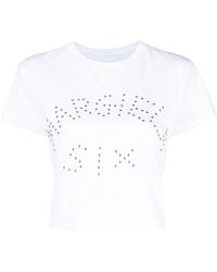 Blusa semi trasparente con ruches di MM6 by Maison Martin Margiela in Marrone Donna Abbigliamento da T-shirt e top da Bluse 