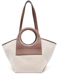 Hereu - Cala Small Leather-trimmed Canvas Tote Bag - Lyst