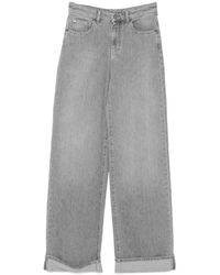 Emporio Armani - Wide Leg Denim Jeans - Lyst