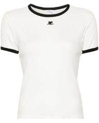 Courreges - Cotton T-Shirt With Printed Logo - Lyst