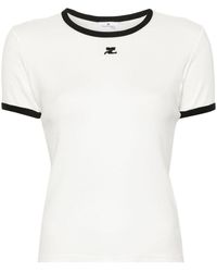 Courreges - Courrèges Contrast Cotton T-Shirt - Lyst