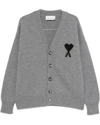 Ami Paris - Ami De Coeur Wool Cardigan - Lyst