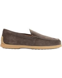 Tod's - Suede Leather Loafers - Lyst