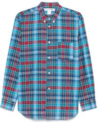 Comme des Garçons - Cerulean Plaid Shirt With Button-Down Collar - Lyst