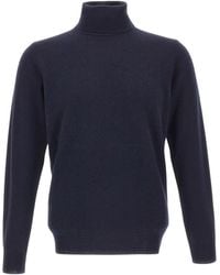Kangra - Ribbed Turtleneck Knitted Sweater - Lyst