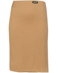 Miu Miu - Logo-Tag Chiffon Mini Skirt - Lyst