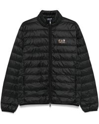 EA7 - Logo Short Down Jacket - Lyst