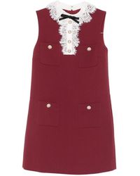 Self-Portrait - Lace Collar Mini Dress - Lyst