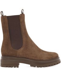 Gianvito Rossi - Chester Suede Leather Boots - Lyst