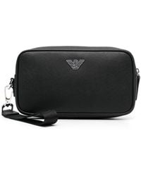 Emporio Armani - Logo Leather Beauty-Case - Lyst