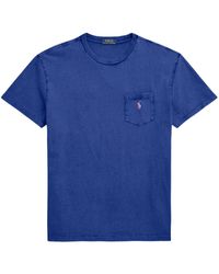 Polo Ralph Lauren - Cotton T-Shirt With Pocket And Embroidered Logo - Lyst