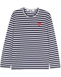 COMME DES GARÇONS PLAY - Striped Cotton T-Shirt - Lyst