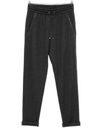Brunello Cucinelli - Cotton And Silk Blend Trousers - Lyst
