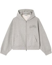 Ganni - Organic Cotton Zipped Hoodie - Lyst