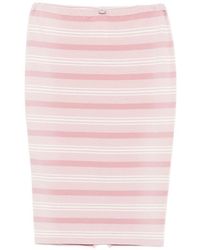 Prada - Striped Cotton Skirt - Lyst