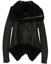 Rick Owens - Naska Asymmetric Jacket With Shearling Trim - Lyst