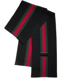 Gucci - And Striped Jacquard Wool Scarf - Lyst