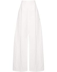 Sportmax - Linen And Cotton Blend Trousers - Lyst