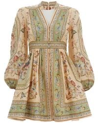 Zimmermann - Roselight Linen Mini Dress - Lyst