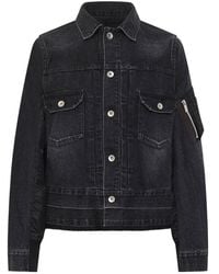 Sacai - Denim And Nylon Blouson Jacket - Lyst