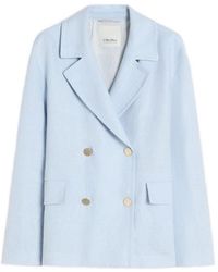 Max Mara - Linen Double-Breasted Jacket - Lyst