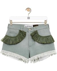 Loewe-Paulas Ibiza - Frayed Denim Shorts - Lyst