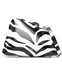 The Attico - Midnight Zebra Pattern Leather Clutch Bag - Lyst