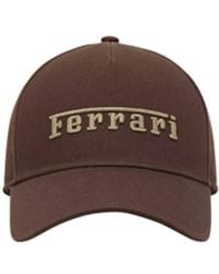 Ferrari - Cotton Twill Baseball Cap With Embroidered Logo By - Lyst