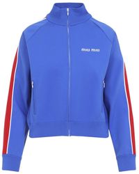 Miu Miu - Logo Nylon Cardigan - Lyst