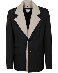 Bottega Veneta - Contrasting Collar Wool Jacket - Lyst