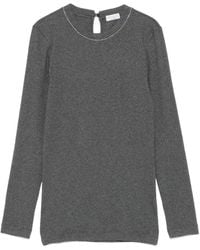 Brunello Cucinelli - Cotton Crewneck Sweater - Lyst