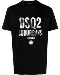 DSquared² - T-shirt con stampa logo foglia d'acero - Lyst