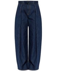 Loewe - Belted Wide-Leg Denim Jeans - Lyst