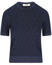 Fendi - Ff Wool And Silk Sweater - Lyst