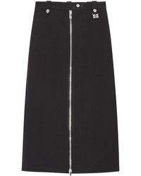 Ganni - Full-Zip Long Skirt - Lyst