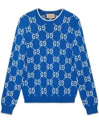 Gucci - Cotton Gg Jacquard Sweater - Lyst