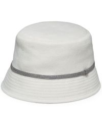 Brunello Cucinelli - Linen And Cotton Bucket Hat With Shiny Details - Lyst
