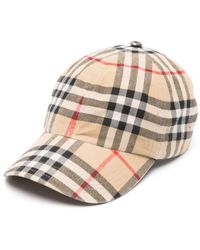 Burberry - Cappello Baseball Con Motivo Check - Lyst