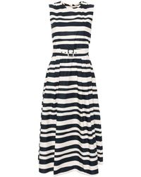 Max Mara - Striped Cotton Midi Dress - Lyst
