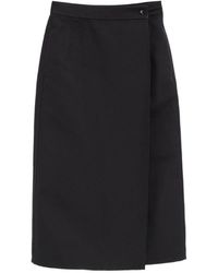 Bottega Veneta - Cotton Midi Skirt - Lyst