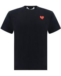 COMME DES GARÇONS PLAY - Cotton Heart Logo Patch Tee - Lyst