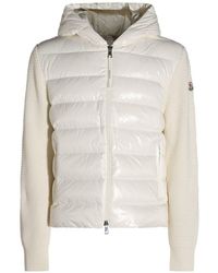 Moncler - Wool And Nylon Padded Cardigan - Lyst
