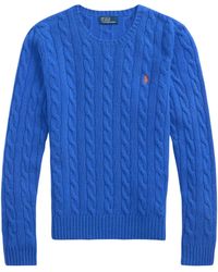 Polo Ralph Lauren - Crew Neck Sweater With Braids And Logo - Lyst