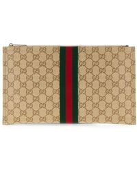 Gucci - Web Detail Large Pouch - Lyst