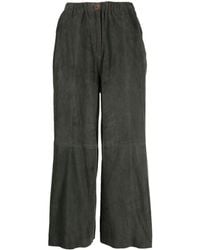 Alysi - Panelled Straight-leg Suede Trousers - Lyst