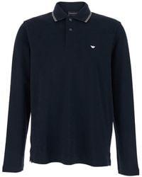 Emporio Armani - Logo Cotton Polo Shirt - Lyst