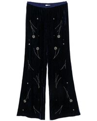 forte_forte - Embroidered Velvet Trousers - Lyst