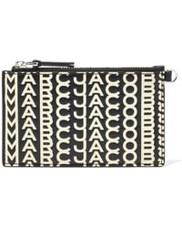 Marc Jacobs - The Monogram Leather Top Zip Wristlet Wallet - Lyst