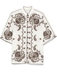 Zimmermann - 'Ascension' Embroidered Linen Shirt - Lyst
